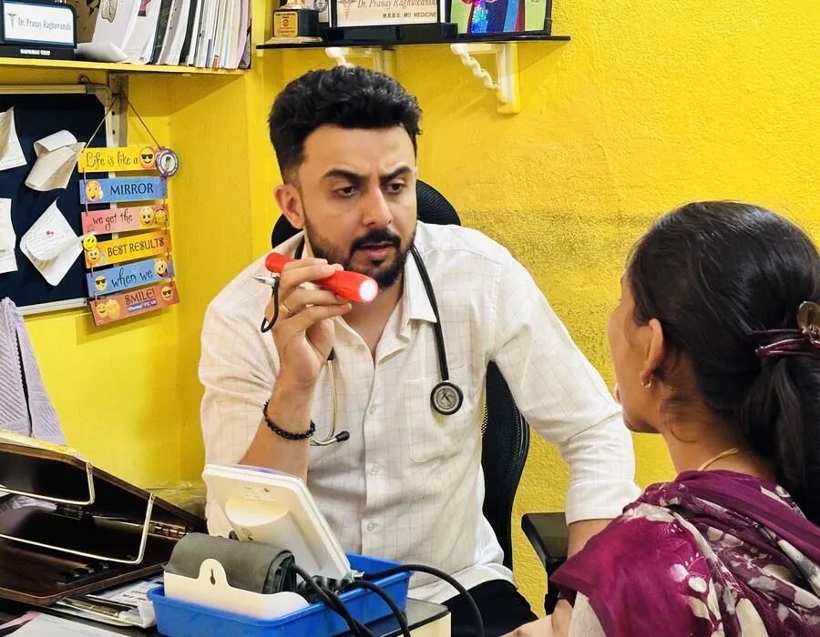Clinical examination in progress